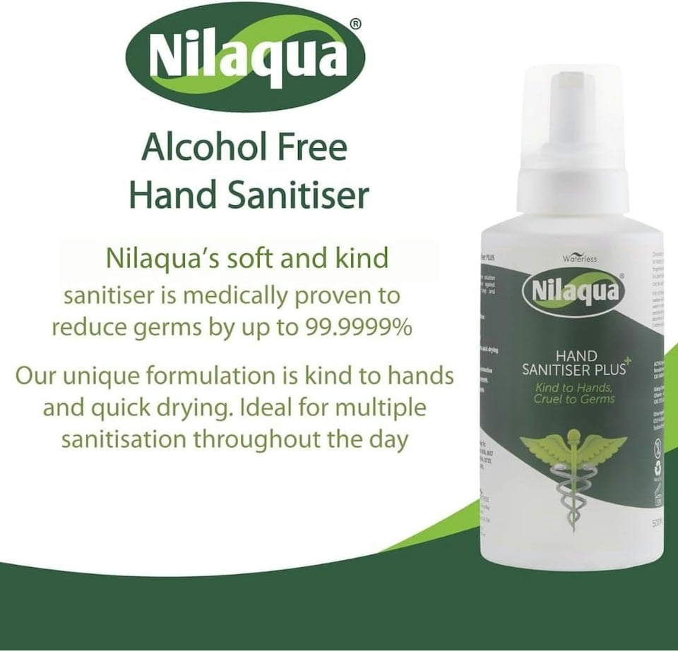 image 1 of Nilaqua® Sanitiser 500ml  - Alcohol Free