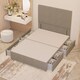 image 1 of Divan Bed Base with 4 Drawers & Plain Floor Standing Headboard Tweed Fabric | Brown | Natural