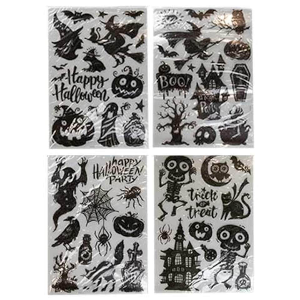 Assorted Halloween Silhouette Stickers Decorations