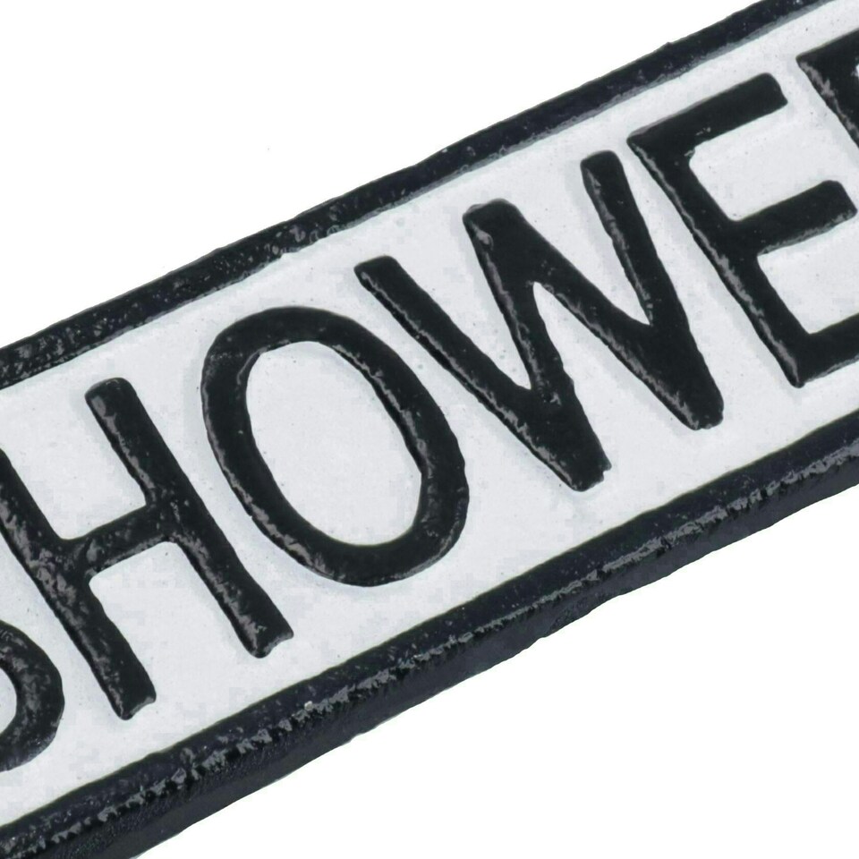 image 1 of Shower Cast Iron Sign Plaque Door Wall House Home Gate Post Bathroom Hotel