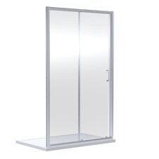 Balterley Ruwa Toughened Safety Glass Sliding Shower Door - Balterley | Silver | Chrome | 1