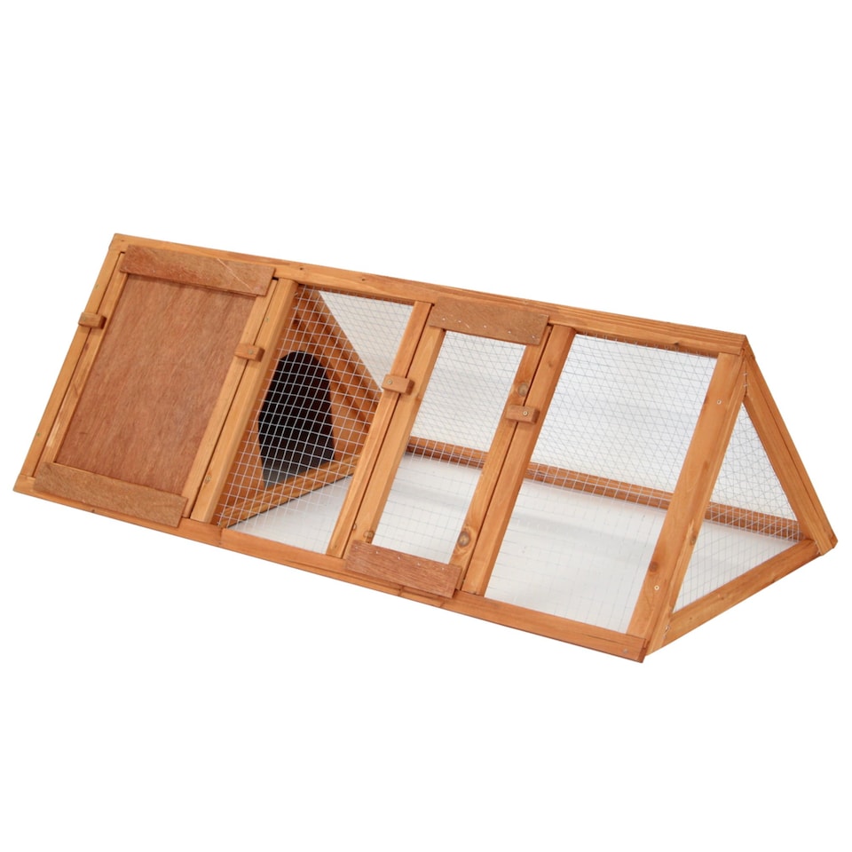 image 1 of Wooden Outdoor Triangle Rabbit Guinea Pig Pet Hutch Run Cage