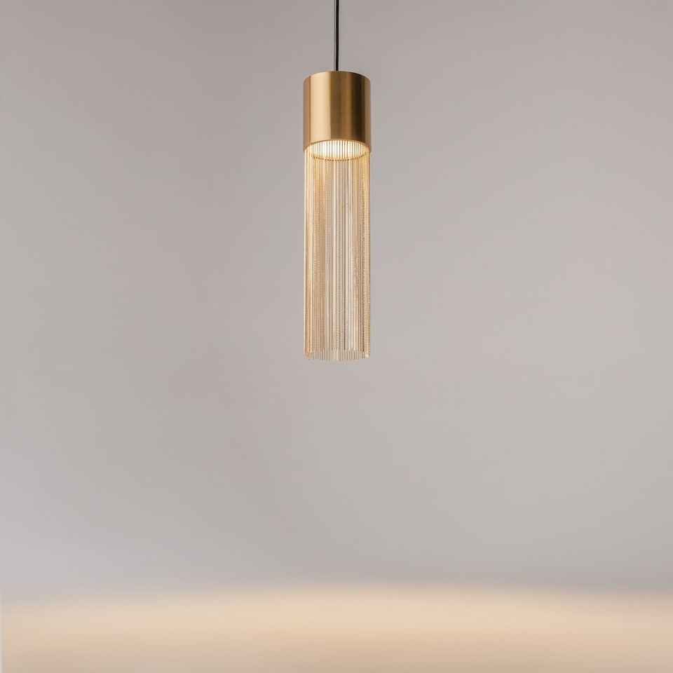 image 1 of Imaginary Modern Slim Pendant Ceiling Light Gold 3000K 100lm