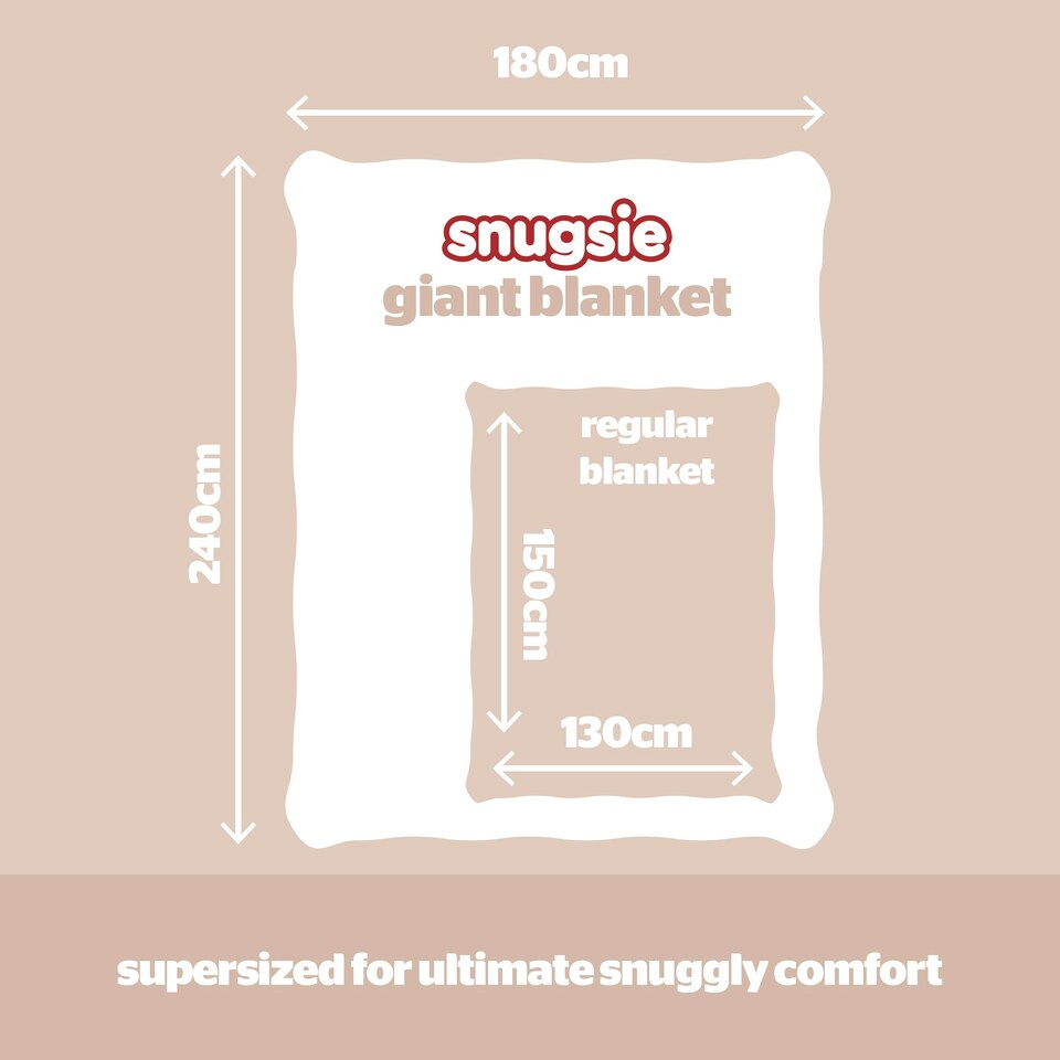 image 1 of Silentnight Snugsie Family Blanket, Giant Throw, 180 x 240 cm, Cosy Sherpa Lined, Winter Print