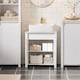 image 2 of SoBuy Compact Under Sink Cabinet with Adjustable Shelf, White, 23.6x13.4x25.8 inches, 14.3 kg - BZR101-W