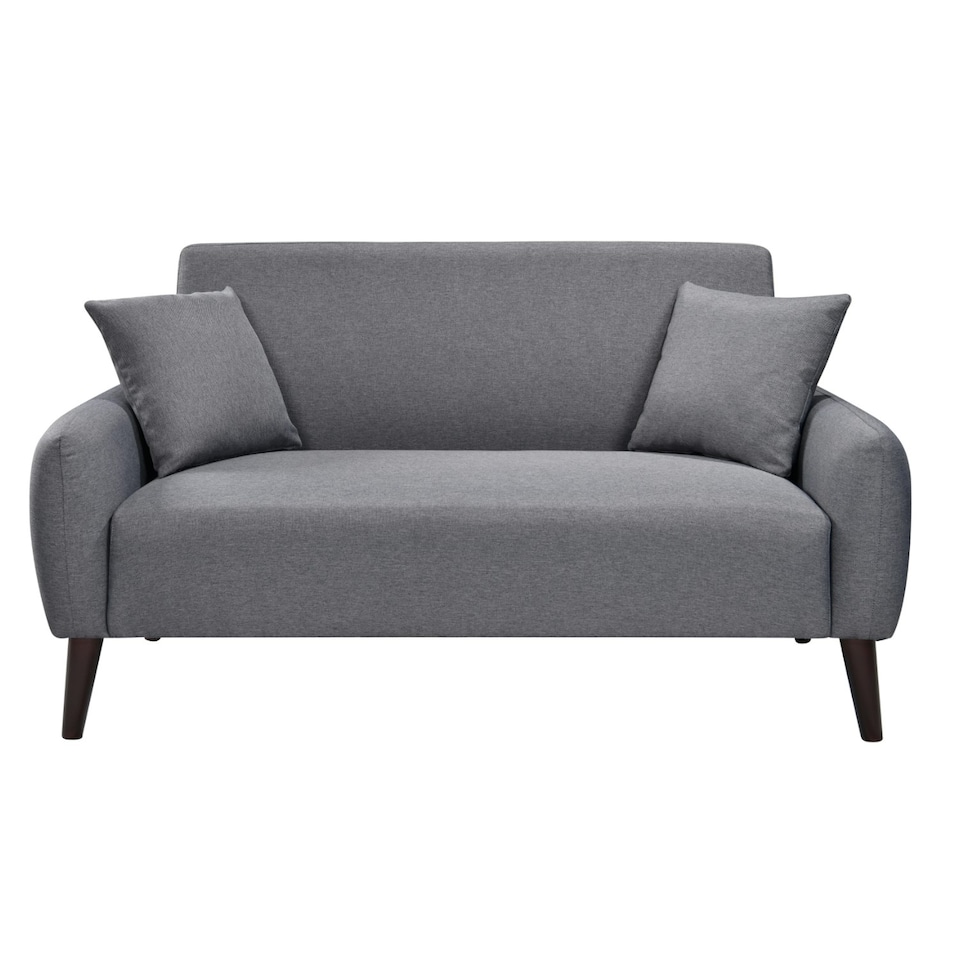 image 1 of Grey Linen Fabric 2 Seat Sofa