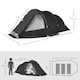 image 5 of Outsunny 3-4 Persons Tunnel Tent, Two Room Camping Tent with Windows, Black