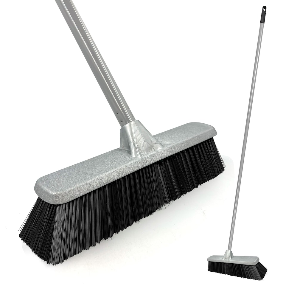 image 1 of Soft Indoor Silver Broom Sweeping Brush With Strong Handle Kitchen Brush