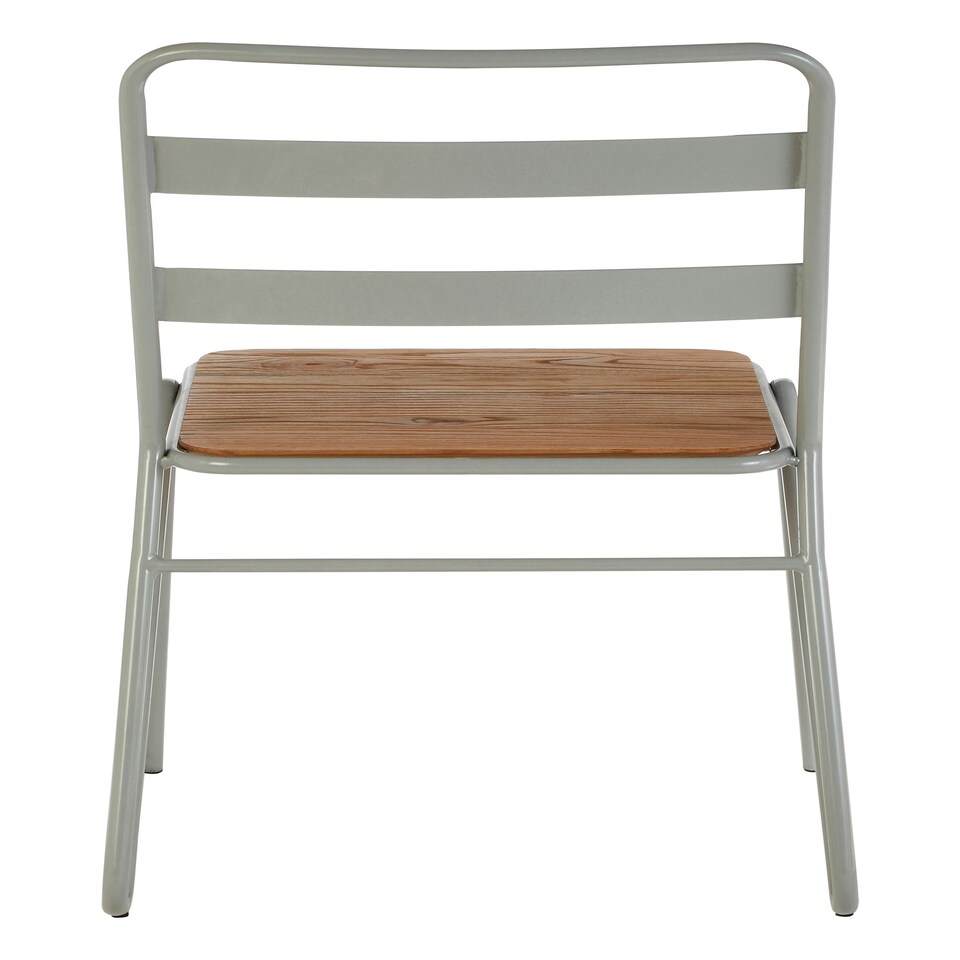 image 1 of Interiors by Premier Grey Metal Chair, Comfy Pink Metal Outdoor Chair, Effortless Cleaning Metal Chair