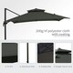 image 5 of Outsunny 360° Cantilever Parasol Roma Umbrella w/ Base Weights, Dark Grey