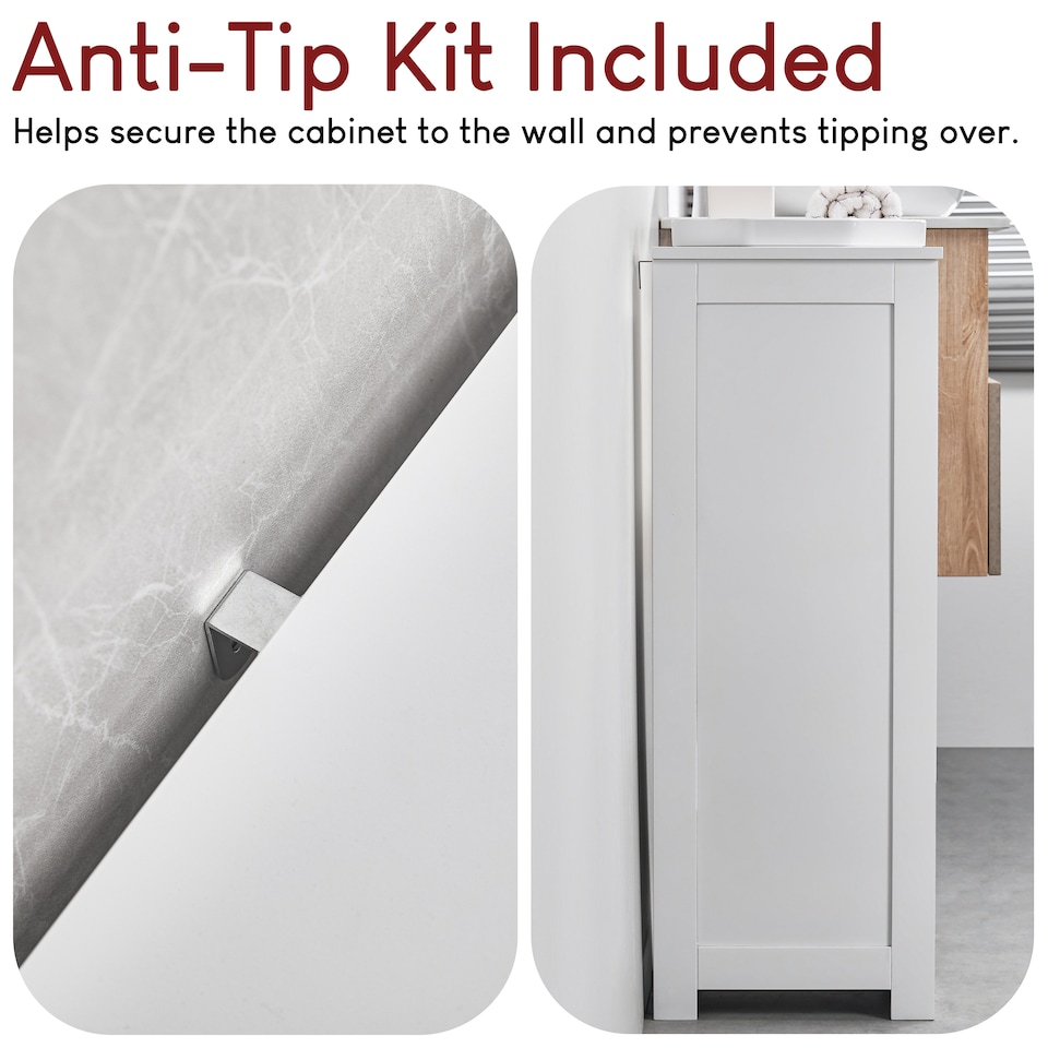 image 1 of Bath Vida Priano 4 Drawer Freestanding Bathroom Storage Cabinet, White | White | 1