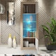 image 3 of Display Cabinet Bookcase Sideboard Storage Cabinet Cupboard Oak White High Gloss LED 170cm