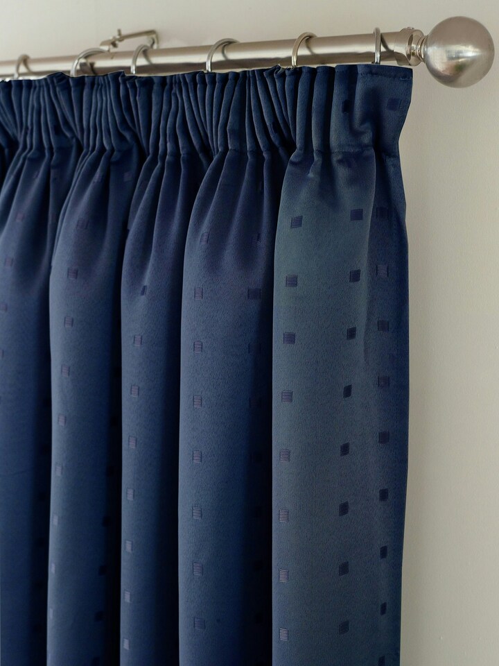 image 1 of Adison Lined Pencil Pleat Taped Curtains - 229cm x 183cm - Navy