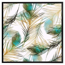 Imprints peacock feathers (Picutre Frame) Black | XS