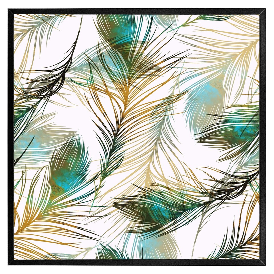 image 1 of Imprints peacock feathers (Picutre Frame) Black | XS