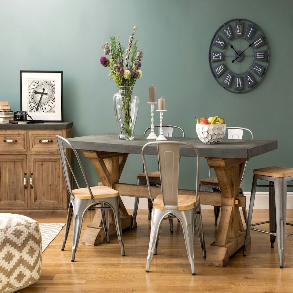image 1 of Interiors By Premier Grey Roman Numeral Wall Clock, Rustic Round Analogue Clock With Raised Plates, Wall Clock For Vintage Decor