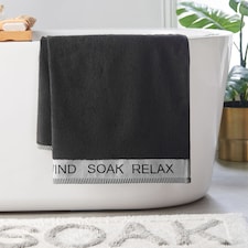 Catherine Lansfield Relax And Unwind Bath Sheet | Black | Bath sheet