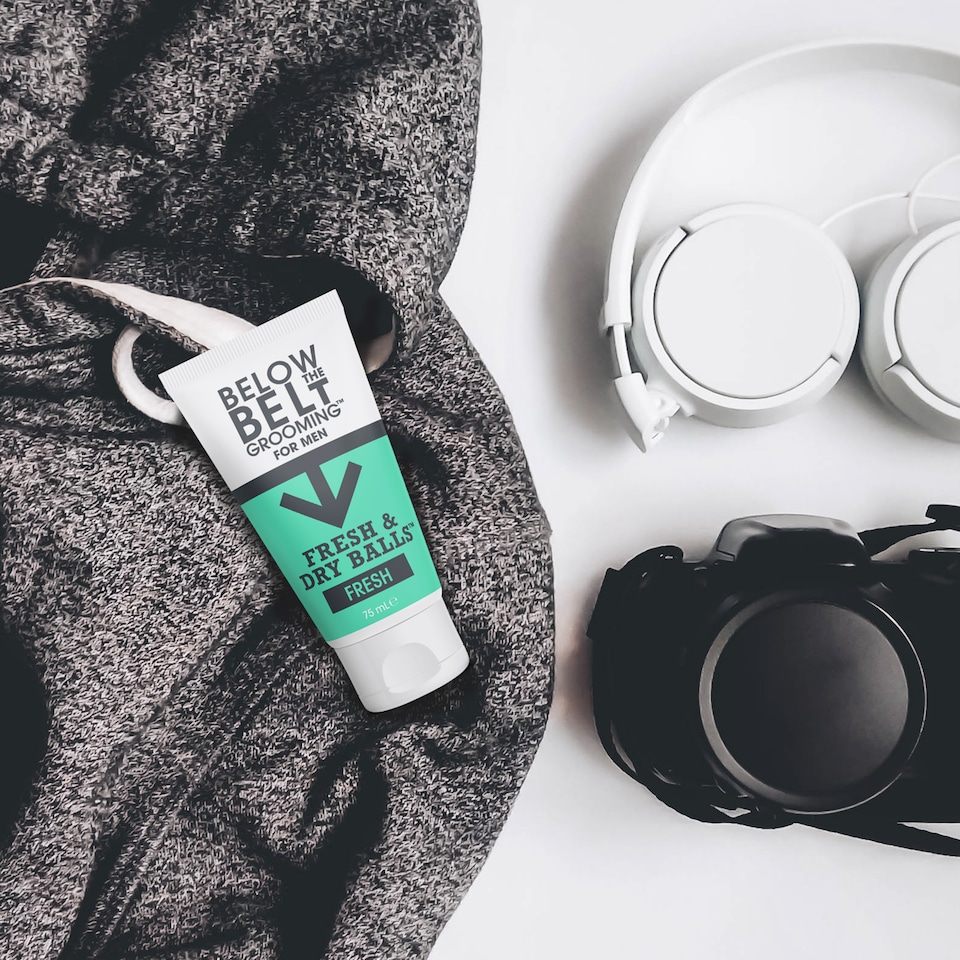 image 1 of Below The Belt Grooming Fresh & Dry Ball, Intimate Deodorant and Anti Chafing Cream For Men, Protects against Sweat, Odour and Chafing, Fresh Scent 3 x 75ml