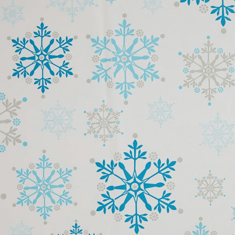image 1 of Creative Converting Plastic Snowflake Party Table Cover - White/Blue - One Size