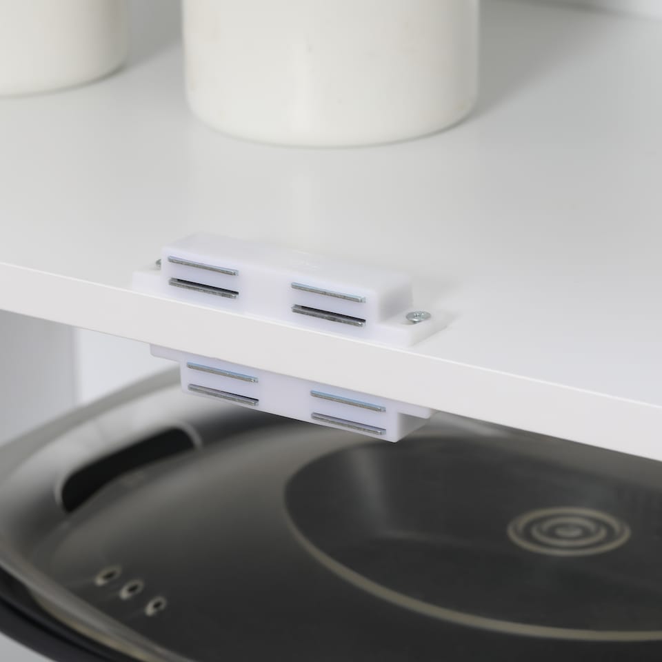 image 1 of HOMCOM 4-Door Tall Kitchen Cupboard, Freestanding 6-Tier Storage Cabinet with 2 Adjustable Shelves for Living Room, Dining Room, White