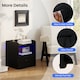 image 6 of COSTWAY Modern Nightstand with Drawer and Open Shelf Black