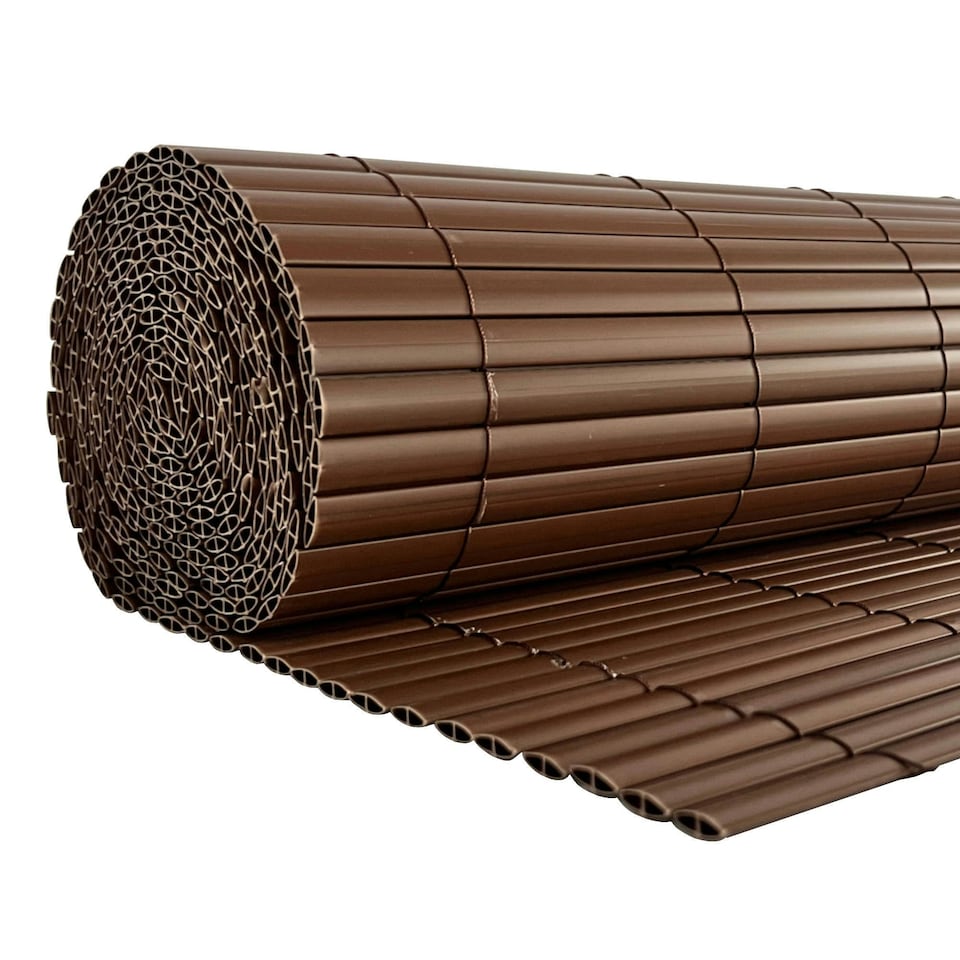 image 1 of Oypla 1m x 3m Brown PVC Outdoor Garden Fencing Privacy Screen Roll Brown