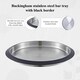 image 3 of Buckingham Stainless Steel Round Serving / Bar Tray 35 cm , black border finish Silver