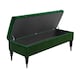 image 2 of Sierra Plain 120cm Ottoman Storage Bench - Plush Velvet Shoe Bench - Forest Green Upholstery Footstool with Storage