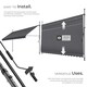 image 3 of Awning with hand crank - pressure fitted , height adjustable Black | Grey | 180 x 400 cm