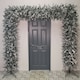 image 1 of Indoor 8ft Flocked Christmas PVC Tree Arch With Snow Tips And Flat Top
