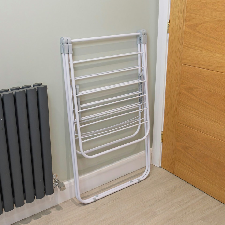 image 1 of JVL 2 Tier Over Door Drying Rack - 8.5M, White