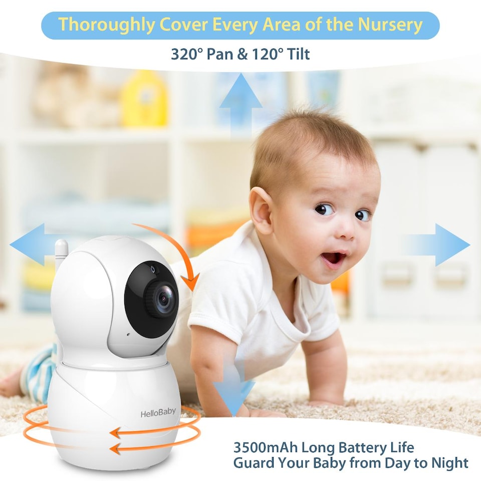 image 1 of HELLOBABY HB6049 4.3 Inch LCD Display Baby Monitor - White