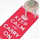 image 1 of Homescapes Keep Calm And Carry On Handwoven Cotton Rug in Cream & Red - 60 x 100 cm | Red | Cream & red