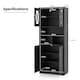 image 2 of COSTWAY Tall Bathroom Cabinet Floor Storage Cabinet Black