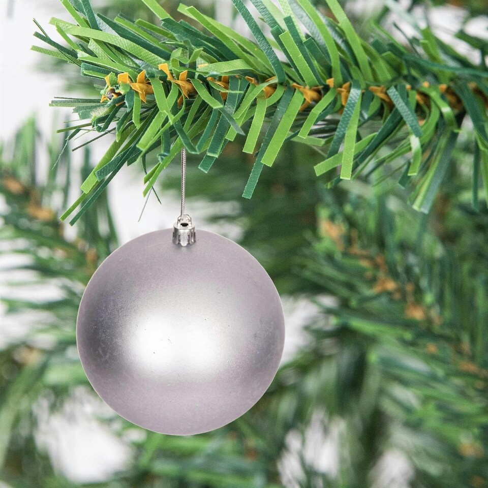 image 1 of 6 Pcs Set PVC Baubles Mid Grey 6cm