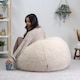 image 3 of Kingston Classic Faux Fur Bean Bag Chair Natural | Cream | Natural | 1