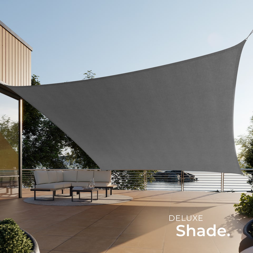 image 1 of Shade Sail - rectangular with UV protection 50, water-repellent, grey | Grey | grey | 5.4 x 5.4 m | 1