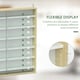 image 4 of HOMCOM 7-Tier Wall Display Cabinet w/ Shelves Glass Doors, Rustic Brown Yellow