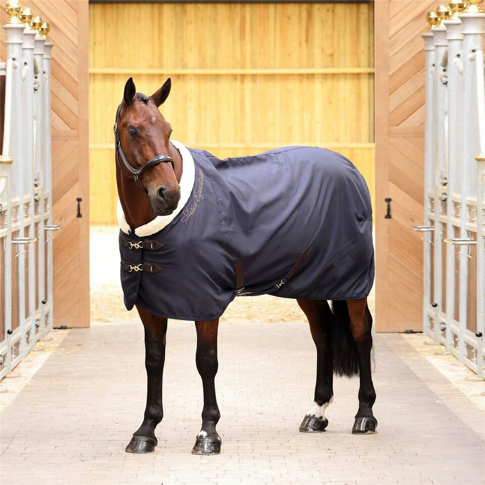 image 1 of Shires Deluxe Stable Sheet Rug Green | Size: 6'3 Inch/75 Inch
Colour: Green