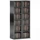image 1 of HOMCOM Set of 2 CD Storage Units DVD Shelf with Adjustable Shelves | Black | High Gloss Black | 21W x 22.5D x 88.5H cm