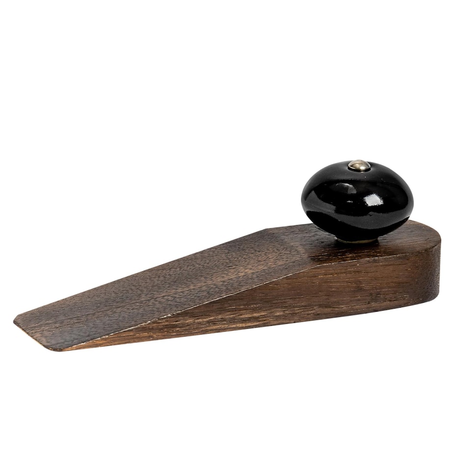 image 1 of Nicola Spring Wooden Door Stop - Black