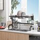 image 2 of HOMCOM Over The Sink Dish Drainer Rack, 2 Tier Dish Rack for Kitchen, Black