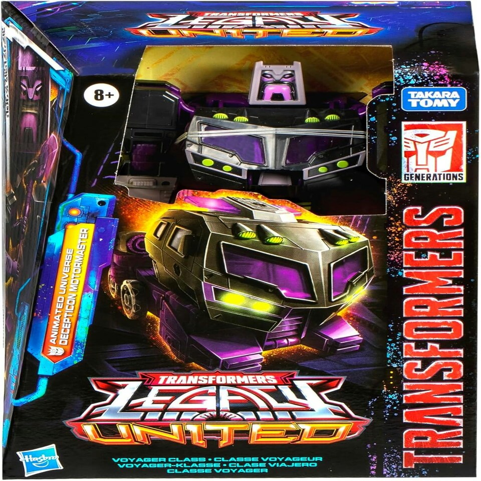 image 1 of Transformers Generations Legacy Evolution Voyager Class Animated Universe Decepticon Motormaster Action Figure