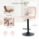 image 6 of SONARA Set of 1 Adjustable Velvet Upholstered Breakfast Bar Stools | White