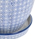 image 4 of Nicola Spring Hand Printed Plant Pot with Saucer - 22cm - Navy | Blue | Navy
