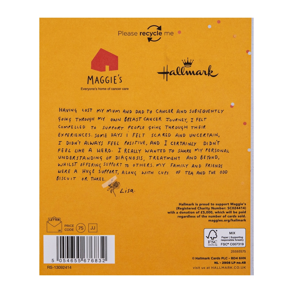 image 1 of Hallmark Maggie's - Beyond Cancer Charity Card - Treatment Completed Design