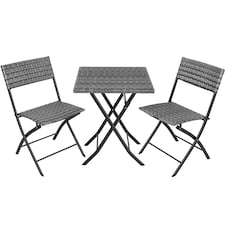Garden Furniture Set Trevi - 2 chairs, 1 table, bistro set, foldable | Grey | grey | 45 x 54,50 x 81 cm | 1
