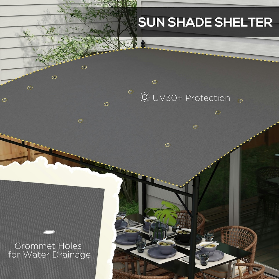 image 1 of Outsunny 3 x 4m Metal Pergola, Outdoor Gazebo UV-Resistant, Grey