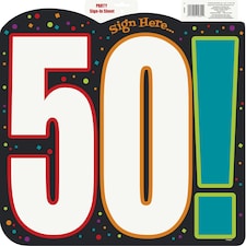 BIRTHDAY CHEER SIGN IN CUTOUT-50 - UNIQUE