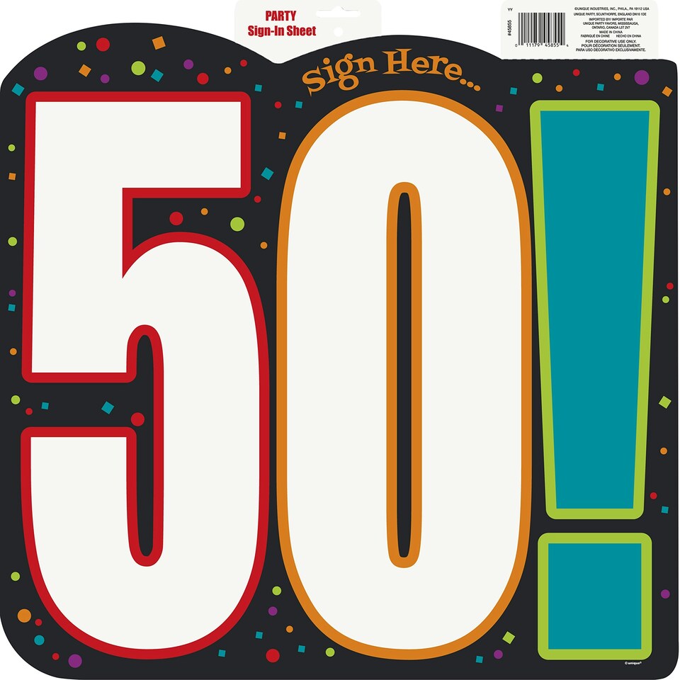 BIRTHDAY CHEER SIGN IN CUTOUT-50 - UNIQUE